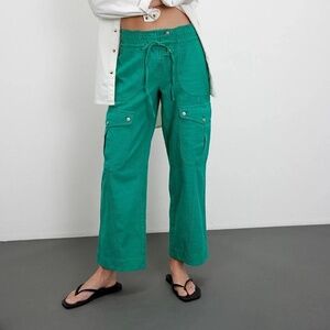 Unworn Free People We The Free Park Ave Pull-On Cargo Pants in Golf Green
